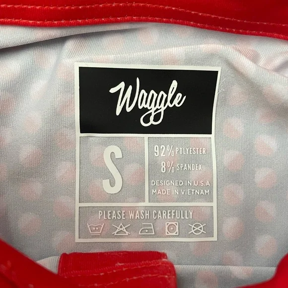 NWT! Waggle Bobby Golf Polo with Red Collar & Trim - Picture 4 of 9